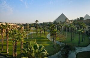 Egypt landscape with pyramids